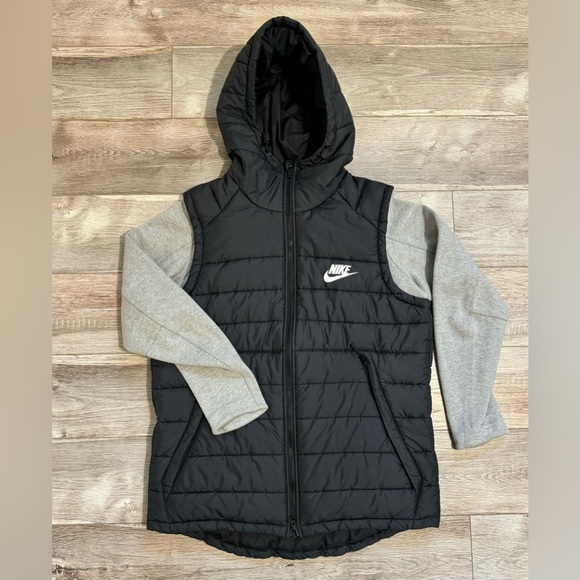 Nike~ Men’s Advance 15  Hooded Jacket Black Size‎ Large Hi-Low Hem Long Sleeve - Picture 5 of 13